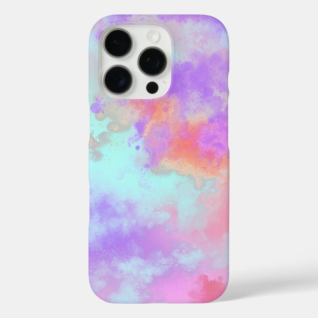 Rainbow Paint Splatter iPhone 16 Coque (Verso)