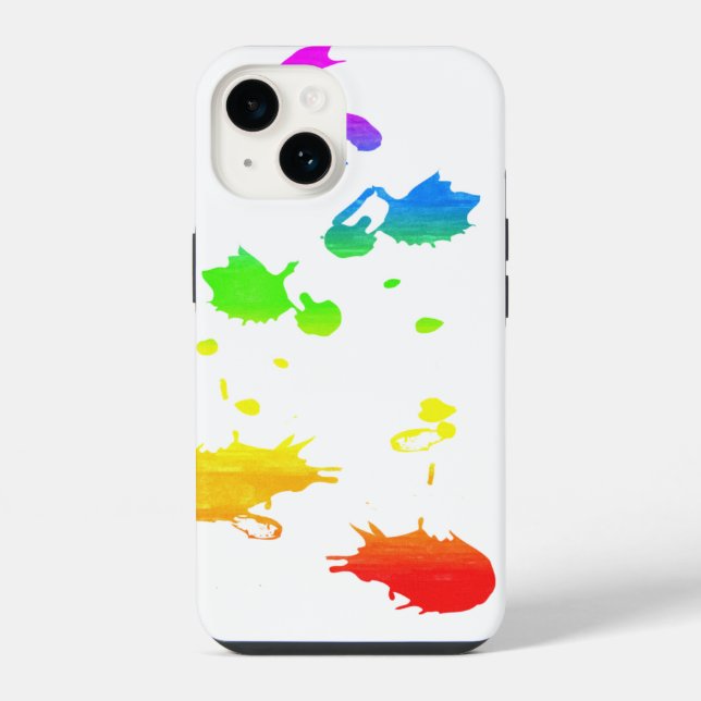 Rainbow paint-splatter iPhone case (Back)