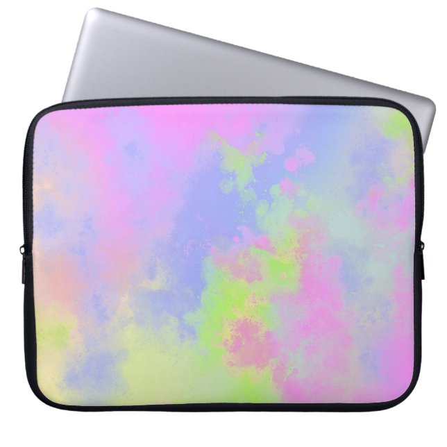 Rainbow Paint Splatter  Laptop Sleeve (Front)