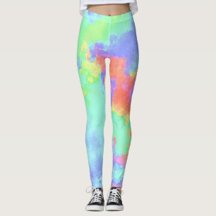 Rainbow Paint Splatter Leggings