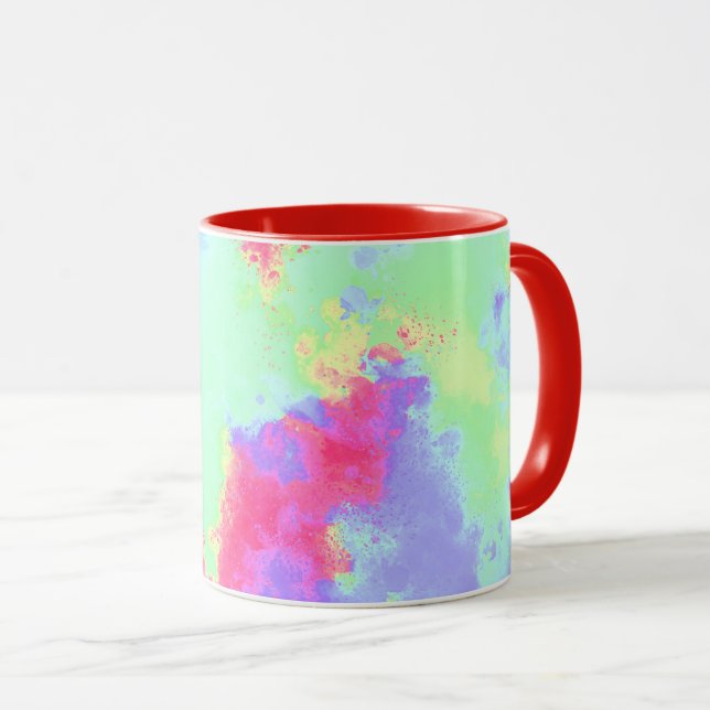 Rainbow Paint Splatter  Mug (Front Right)