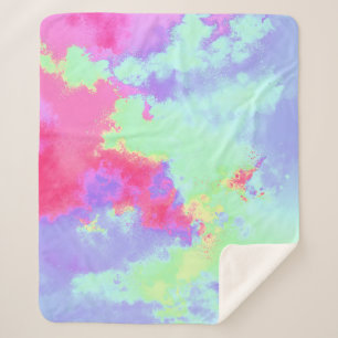 Rainbow Paint Splatter Sherpa Blanket