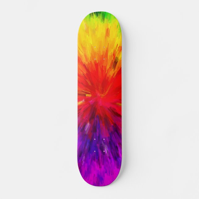 Rainbow Paint Splatter Skateboard (Front)