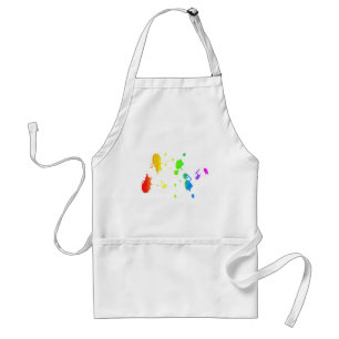 Rainbow paint-splatter standard apron