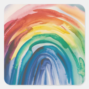 Rainbow Paint Square Sticker