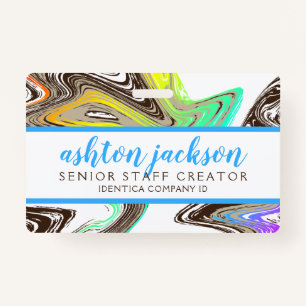 rainbow paint strokes COMPANY ID BADGE