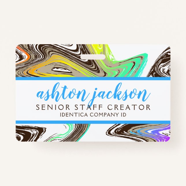 rainbow paint strokies COMPANY ID BADGE (Devant)