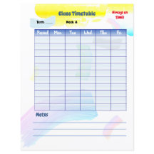 Rainbow Paint Student Class Timetable