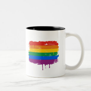 Rainbow Paint Two-Tone Coffee Mug