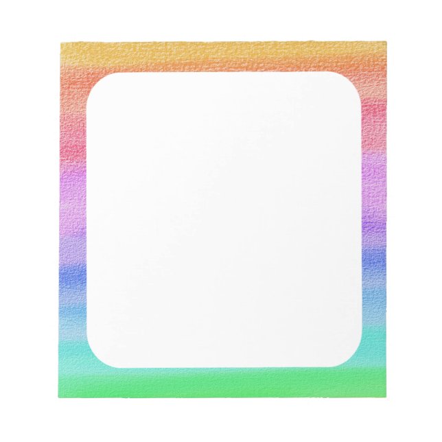 Rainbow Painted Border  Notepad (Front)