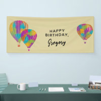 Rainbow Painted Hot Air Balloons Personalized