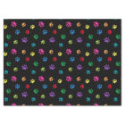 Rainbow Painted Paw Prints on Black