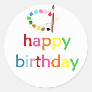 Rainbow Painting Art Party Classic Round Sticker