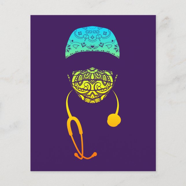 rainbow paisley med mask (Front)