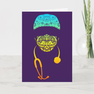 rainbow paisley med mask card