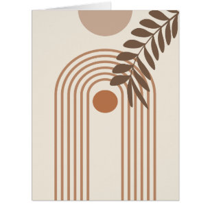 Rainbow Palm Leaf Sun, Boho Abstract Geometric Art