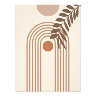 Rainbow Palm Leaf Sun, Boho Abstract Geometric Art Photo Print