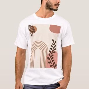 Rainbow Palm Leaf Sun, Boho Abstract Geometric Art T-Shirt