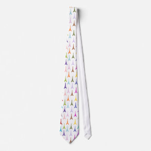 Rainbow Paris Eiffel Tower pattern Tie