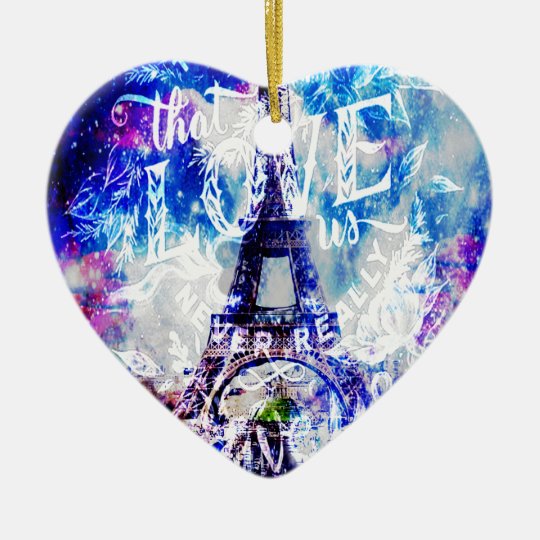 Rainbow Parisian Dreams of the Ones that Love Us Ceramic Ornament