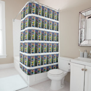 Rainbow Parrot  kreatus painting Shower Curtain