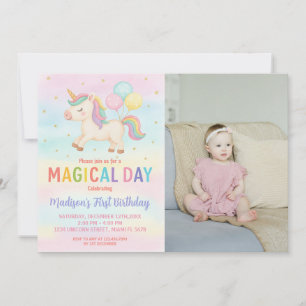 Rainbow Parties scintillant Unicorn Invitation d'a
