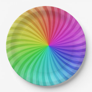 Rainbow party paper plates. paper plate