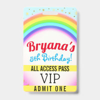 Rainbow Party Sparkle VIP Pass Birthday Party