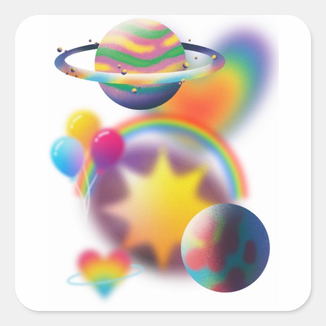 RAINBOW PARTY SQUARE STICKER (Front)