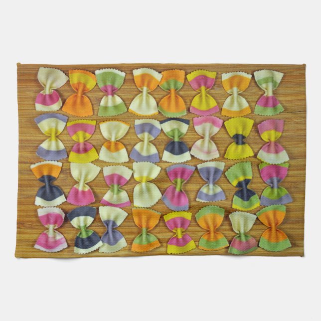 Rainbow pasta pattern kitchen towel (Horizontal)