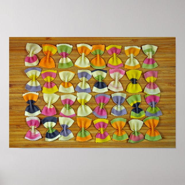 Rainbow pasta pattern poster (Front)