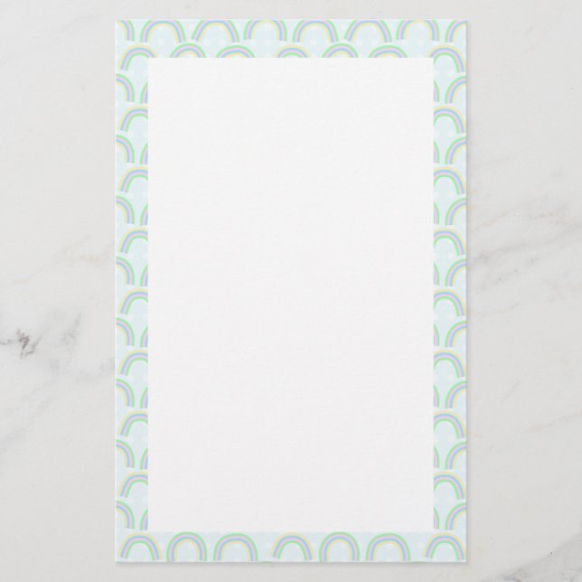 Rainbow Pastel Blue Stationery (Front)