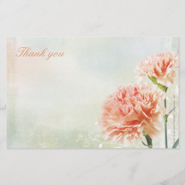 Rainbow Pastel Carnation Stationery (Front)