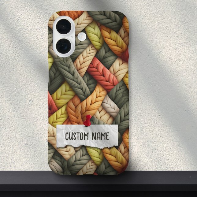 Rainbow Pastel Chunky Knitted Granny Custom Name  Case-Mate iPhone Case (Creator Uploaded)