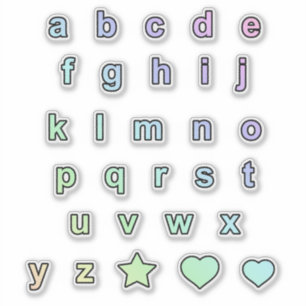Rainbow Pastel Colors Lower Case Letters Alphabet