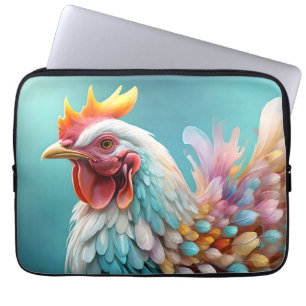 Rainbow Pastel Coloured Fluffy Chicken, Laptop Sleeve