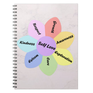 Rainbow pastel coloured Self Love  Notebook