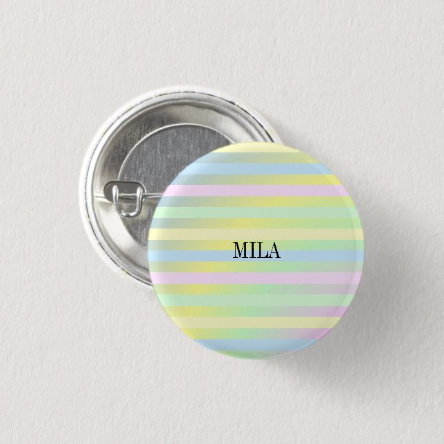 Rainbow pastel colours  1 inch round button (Front & Back)