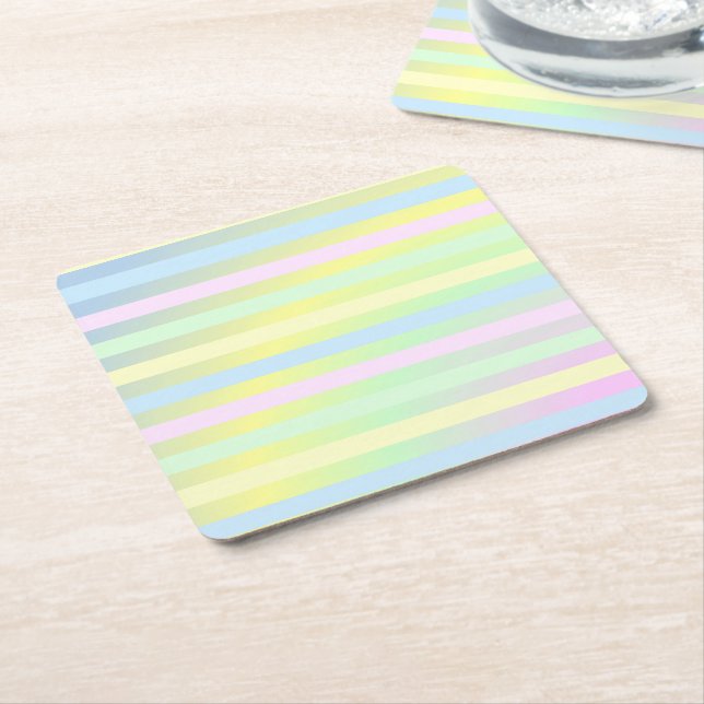 Rainbow pastel colours  coaster (Angled)
