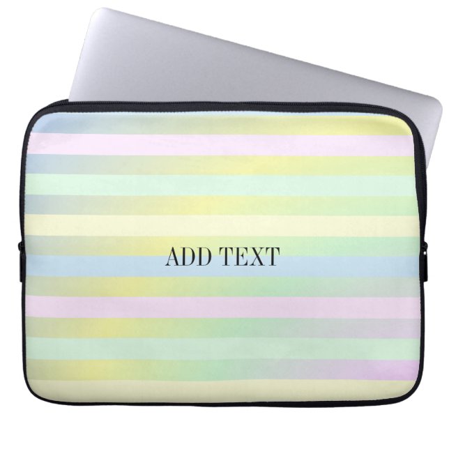 Rainbow pastel colours   laptop sleeve (Front)