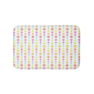 Rainbow Pastel Dots Pattern Bath Mat