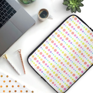 Rainbow Pastel Dots Pattern Laptop Sleeve