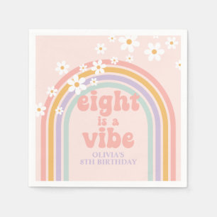 Rainbow Pastel Eight is a Vibe 8th birthday Napkin