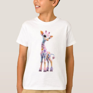 Rainbow Pastel Fantasy Giraffe Kids T-Shirt