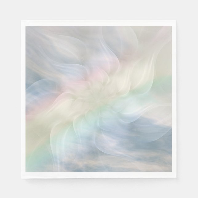 Rainbow Pastel floral Mandala design Napkin (Front)