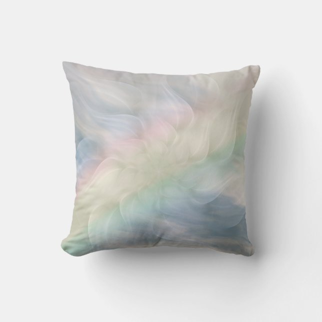 Rainbow Pastel Floral Mandala design Throw Pillow (Front)