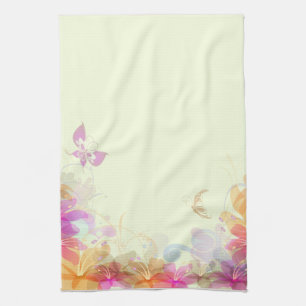 Rainbow Pastel Florals Kitchen Towel