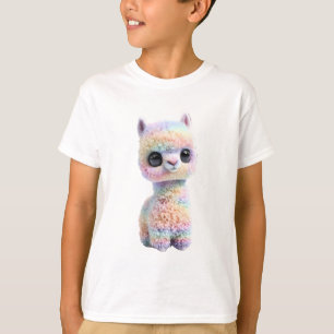 Rainbow Pastel Fluffy Alpaca Kids T-Shirt