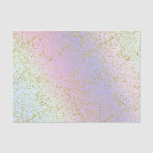 Rainbow Pastel Gold Glitter Fantasy Birthday Party Tissue Paper
