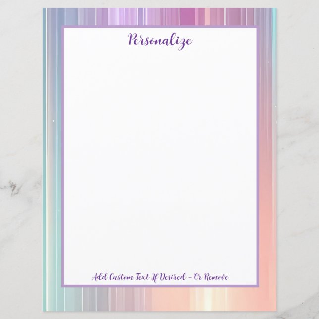 Rainbow Pastel Gradient Stripe Design Personalized (Front)